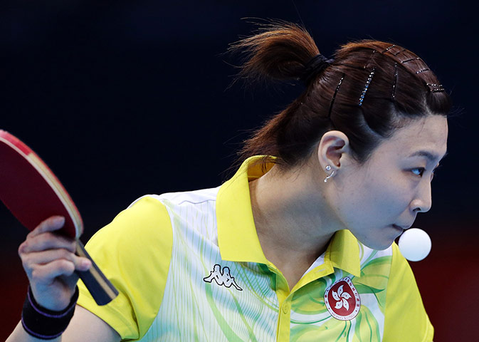 London 2012 Table Tennis: Jiang Huajun of Hong Kong Table Tennis Olympics 2012
