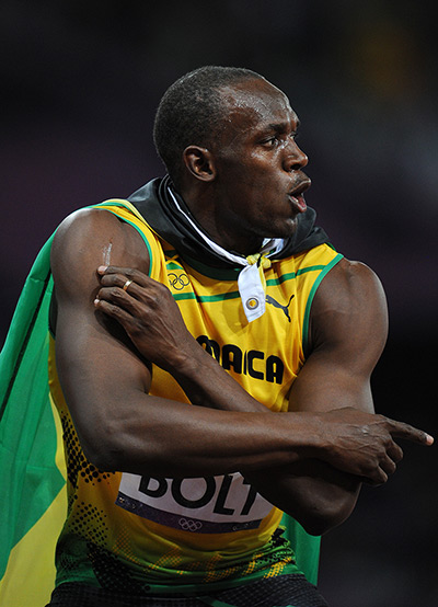 Olympics Men's 100m final: Usain Bolt after winning the Men's 100m Final