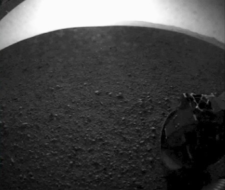 Mars rover lands: One of the first images from the Curiosity rover landed on Mars