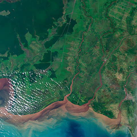 Satellite Eye on Earth: Kalimantan, Borneo, Indonesia 