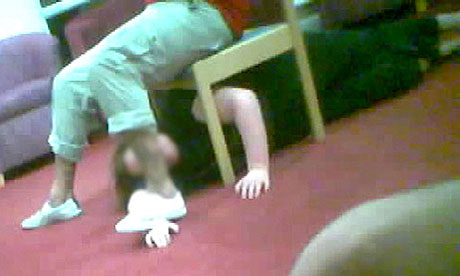 BBC Panorama screengrab shows incident between resident and care worker at Winterbourne View