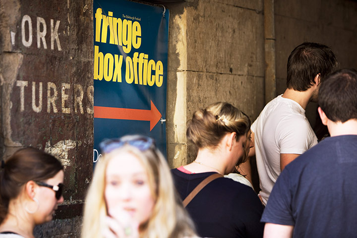 Royal Mile: The Fringe Box Office queue