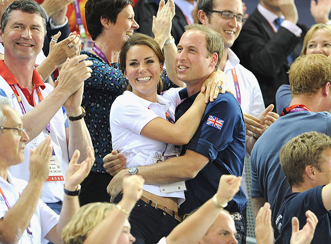 wills and kate olympics: Wills and Kate celebrate Chris Hoy's medal at the Velodro