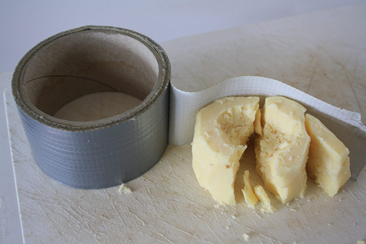 mousetrap: tape and cheese
