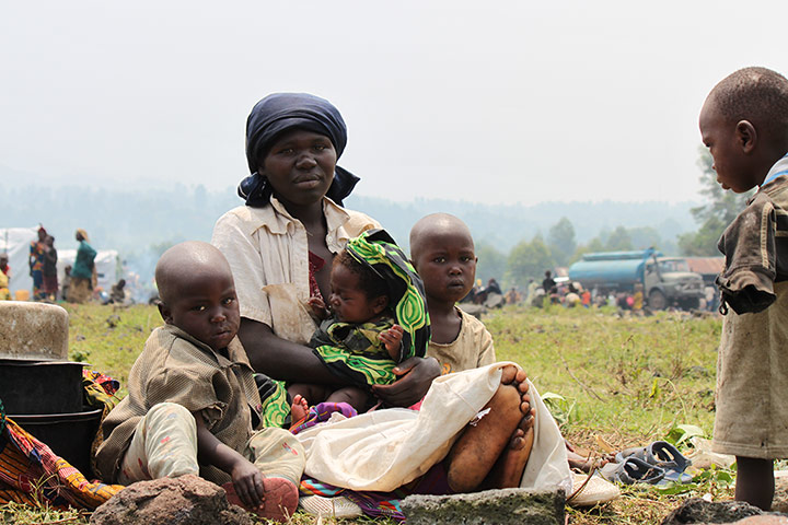 Refugees from North Kivu: in Kibati due to fighting between FARDC and M23 in DRC 