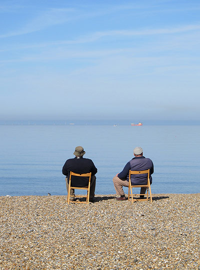 Your Pictures: Getaways: Two men sitting in deckchairs on a beach