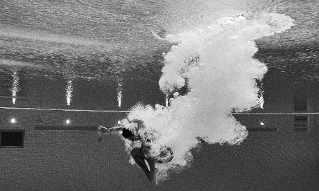 Team GB's Chris Mears' first dive in the 3m springboard qualifier