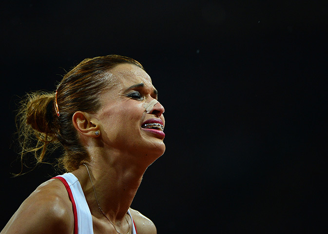 Winners and losers: Tunisia's Habiba Ghribi after the women's 3000m steeplechase final