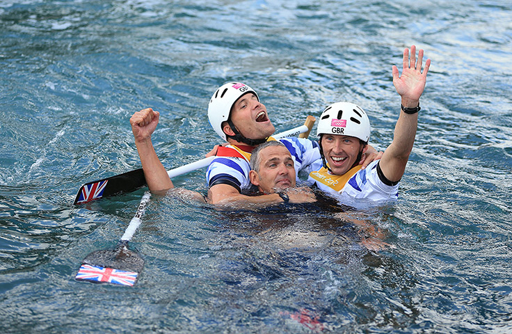 Winners and losers: David Florence and Richard Hounslow celebrate a silver medal