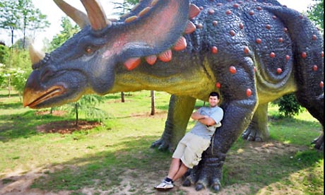 Guardian dinosaur blogger Dr Dave Hone and friend