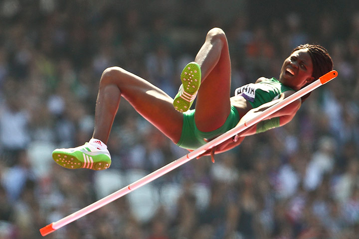 tony high jump: Doreen Amata takes the bar down