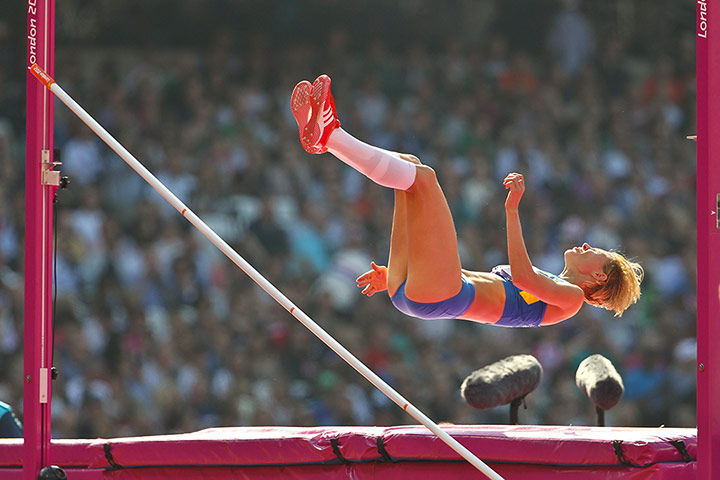 tony high jump: Vita Styopina shows disappointment as she takes the bar down
