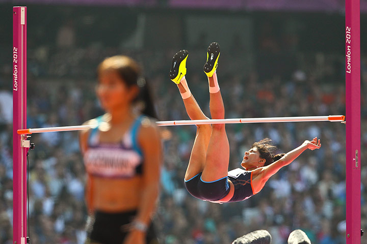 tony high jump: Sahana Kumari of India shows elation after clearing 1.80m