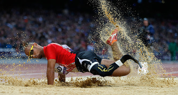 24 hours: Japan's Atsushi Yamamoto competes in the men's long Jump F42/44