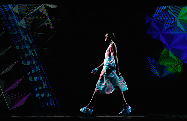 24 hours: New York, USA: A model practices at New York Fashion Week