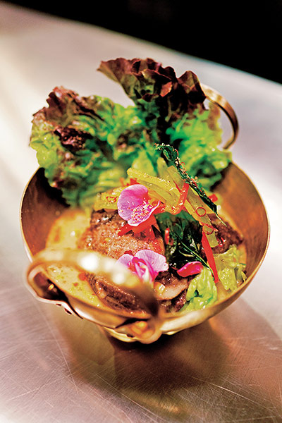 Todd Selby: Beef cheek penang curry with nutmeg, red oak and pea flowers