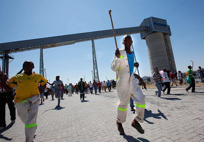 24 hours: Marikana, South Africa: Some of the thousands of striking miners