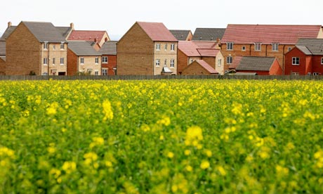 New homes viewed from a field