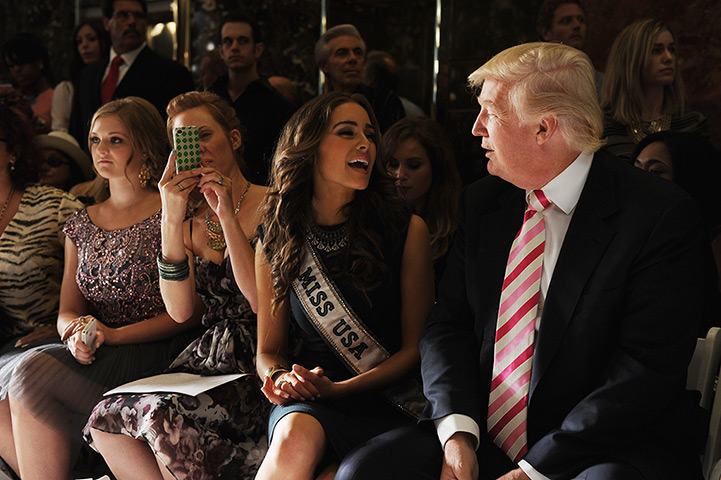 new york fashion week: Miss USA 2013 Olivia Culpo and Donald Trump