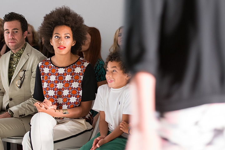 new york fashion week: Solange Knowles  and children attend the Tibi show 