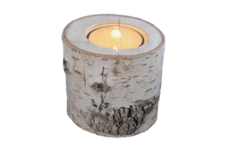 Homes: Glass-lined birch votive, £8, from Rowen & Wren, rowenandwren.co.uk