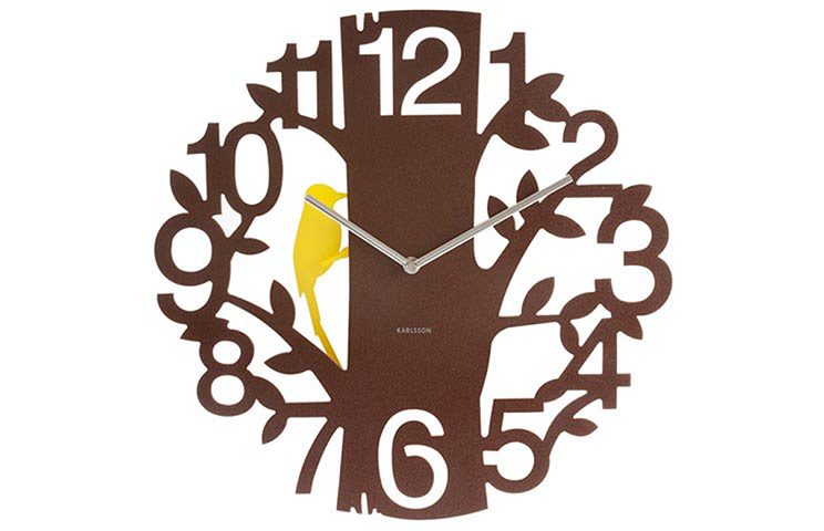 Homes: Woodpecker wall clock, £62, by Karlsson, from dotmaison.com