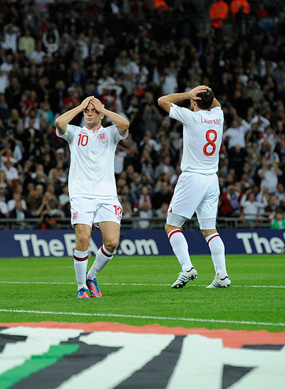 England v Ukraine: Tom Cleverley misses a sitter