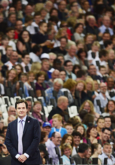 Battle games: Britain's Chancellor George Osborne is b