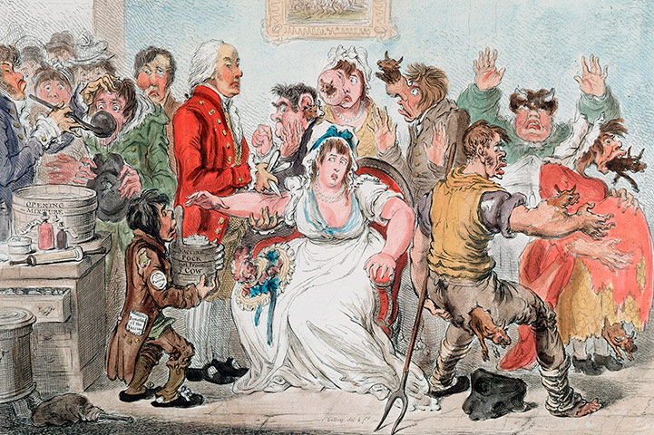 Ten best: Cowpox vaccination cartoon by James Gillray