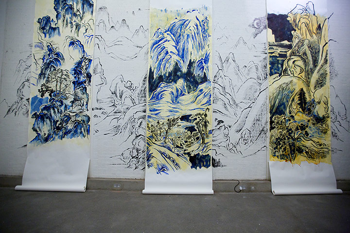 Liverpool biennial: A detail from Ancient Film by Sun Xun at the Bluecoat Gallery