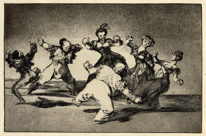 Renaissance to Goya: Figures Dancing in a circle from Los Disparates, 1816-23, Francisco Goya 