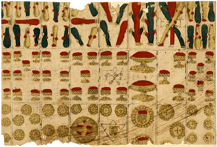 Renaissance to Goya: An uncut sheet of 24 playing cards, 1575, Anonymous