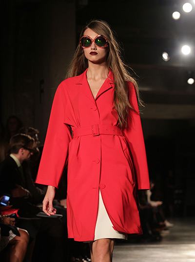 LFW: Jonathan Saunders: A model on the catwalk