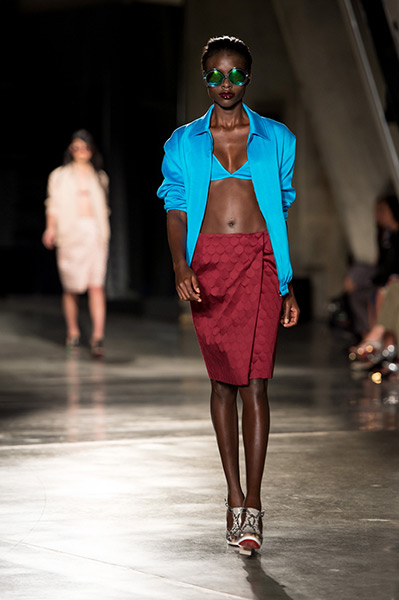 LFW: Jonathan Saunders: A model showcases designs on the catwalk 