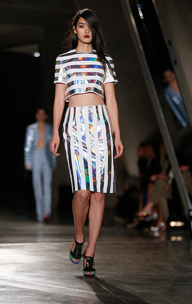 LFW: Jonathan Saunders: A model presents a creation