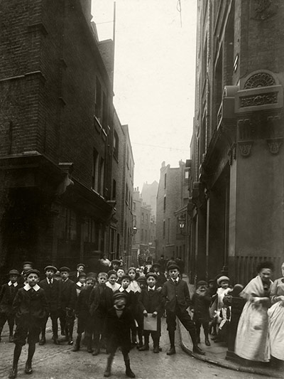 Spitalfields: Looking down Sandys Row from Artillery Lane