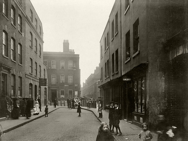 Spitalfields: In Spital Square, looking towards the main market