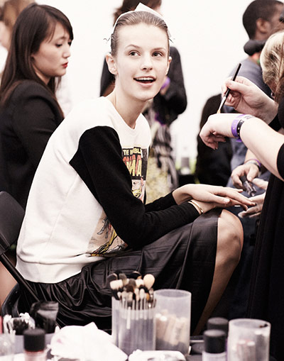 Mary Katrantzou: SS13 Mary Katrantzou, backstage, london fashion week, jamie Baker