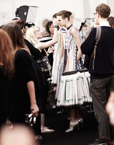 Mary Katrantzou: SS13 Mary Katrantzou, backstage, london fashion week, jamie Baker