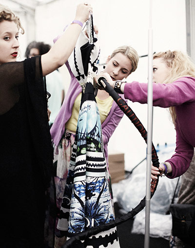 Mary Katrantzou: SS13 Mary Katrantzou, backstage, london fashion week, jamie Baker