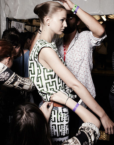 Mary Katrantzou: SS13 Mary Katrantzou, backstage, london fashion week, jamie Baker