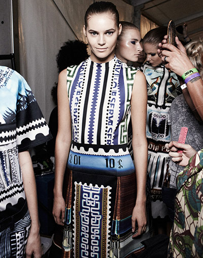 Mary Katrantzou: SS13 Mary Katrantzou, backstage, london fashion week, jamie Baker