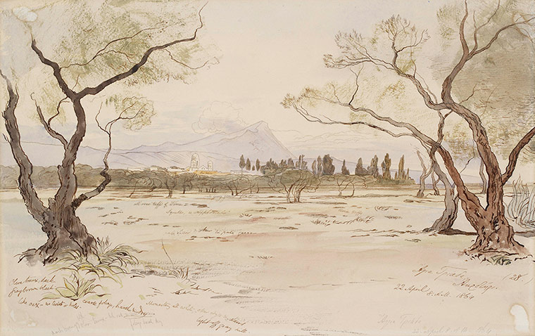 Edward Lear: Agia Triada, Akrotiri by Edward Lear