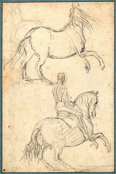 British Museum: British Museum: Studies of Rearing Horses and Horseman, Diego Velázquez.