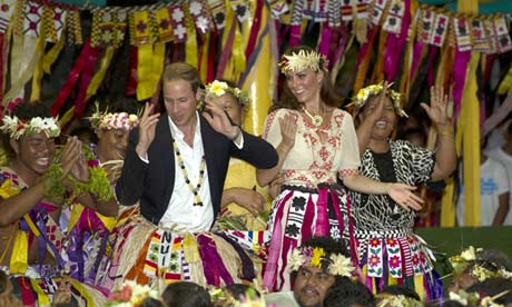 What's that smell? Will and Kate get into the groove in Tuvalu. 