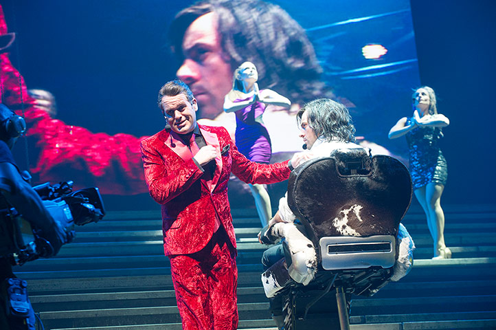 Week on stage: Chris Moyles (King Herod) and Ben Forster (Jesus) in Jesus Christ Superstar