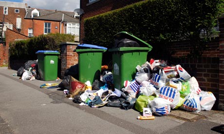 Refuse in residential street