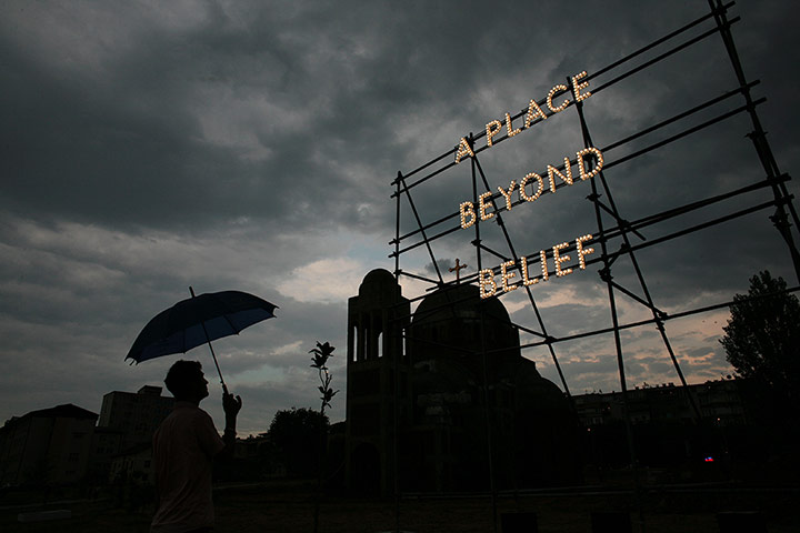 Kosovo art installation: A Place Beyond Belief by Nathan Coley