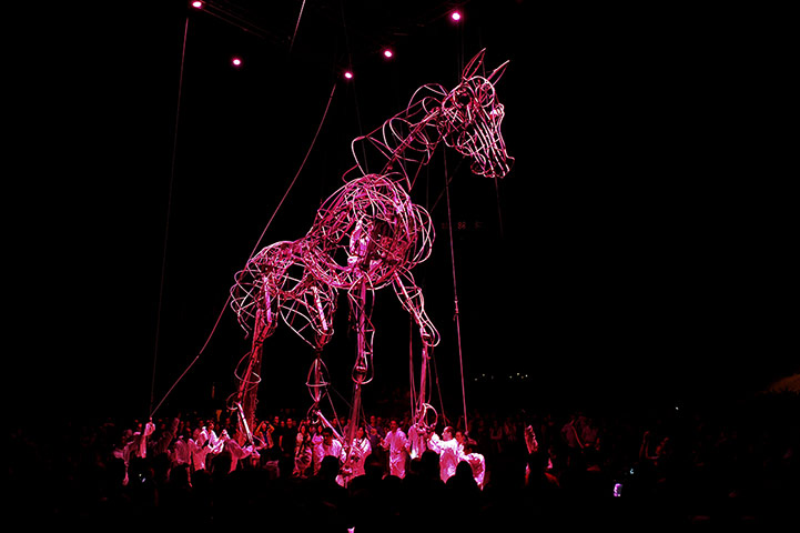 24 hours: Guimaraes, Portugal: Dancers from Catalan dance troupe Fura Dels Baus