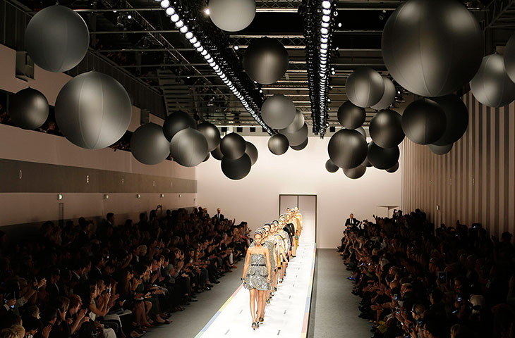 24 hours: Milan, Italy: Models wear creations part of the Fendi